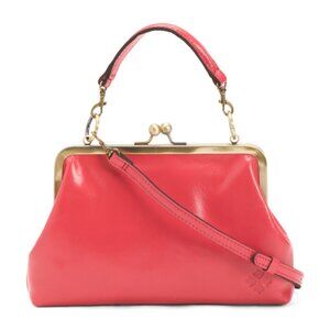 PATRICIA NASH Leather Viola Frame Bag With Kisslock Closure And Strap